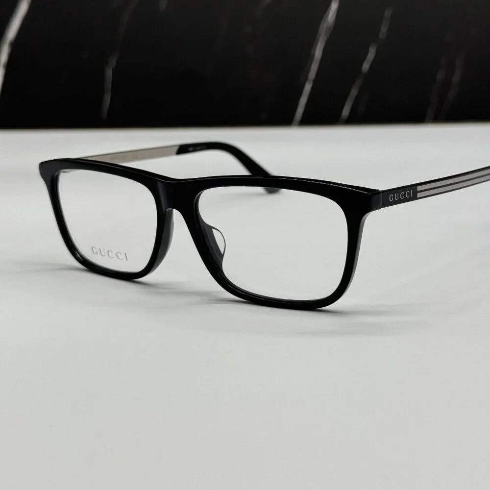 NEW GUCCI GG0696OA 001 GUCCI BLACK SQUARE EYEGLASSES GUCCI